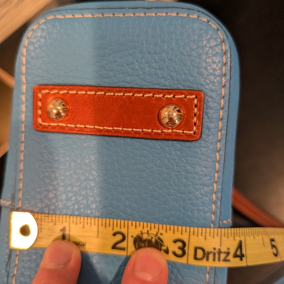 Dooney & Bourke Blue and Brown Pebbled Tote Bag - Picture 9 of 9